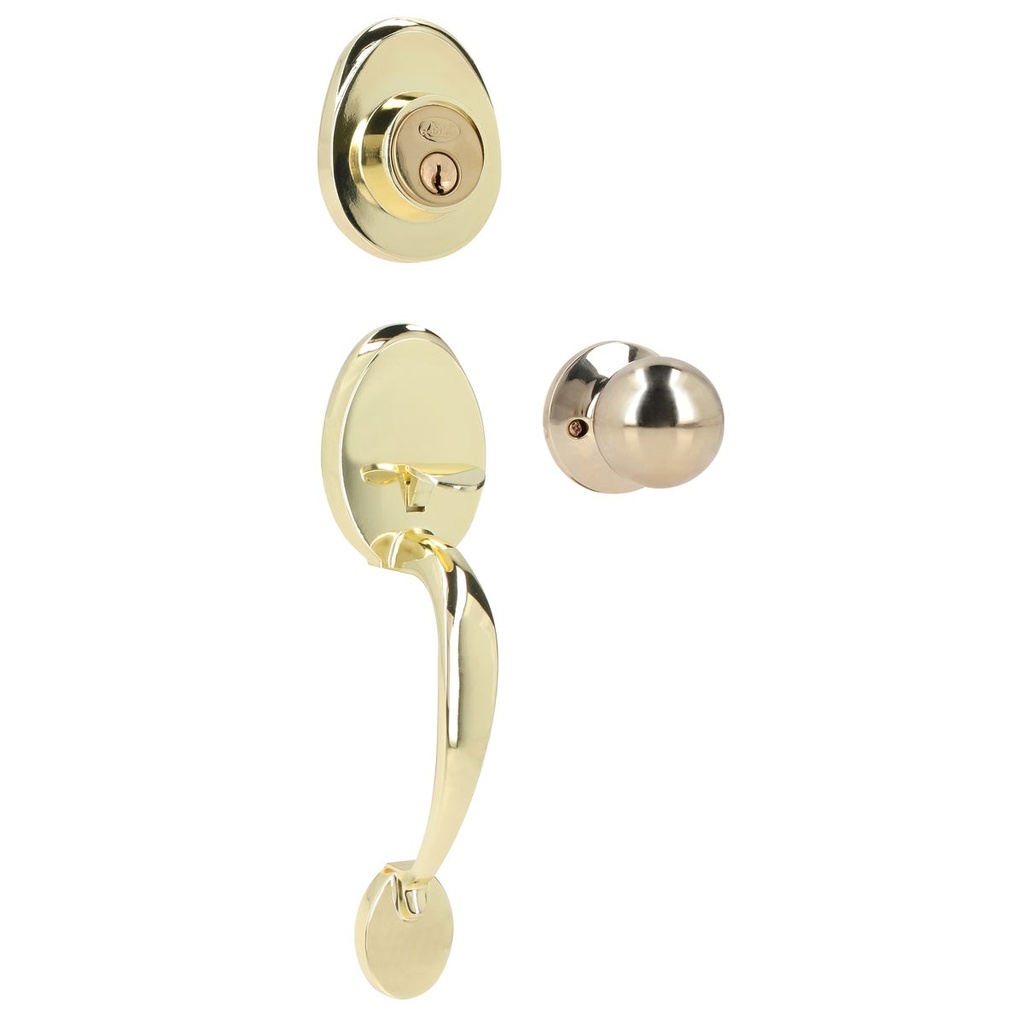 Gatillo ovalado sólido para entrada función sencilla, latón brillante, visual Lock