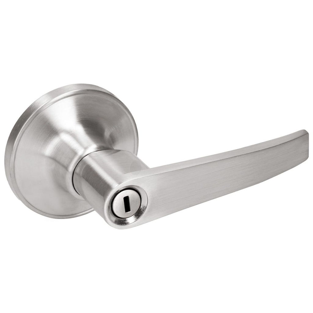 [11MA] Manija tubular recta función baño, níquel satinado, llave estándar, blíster Lock