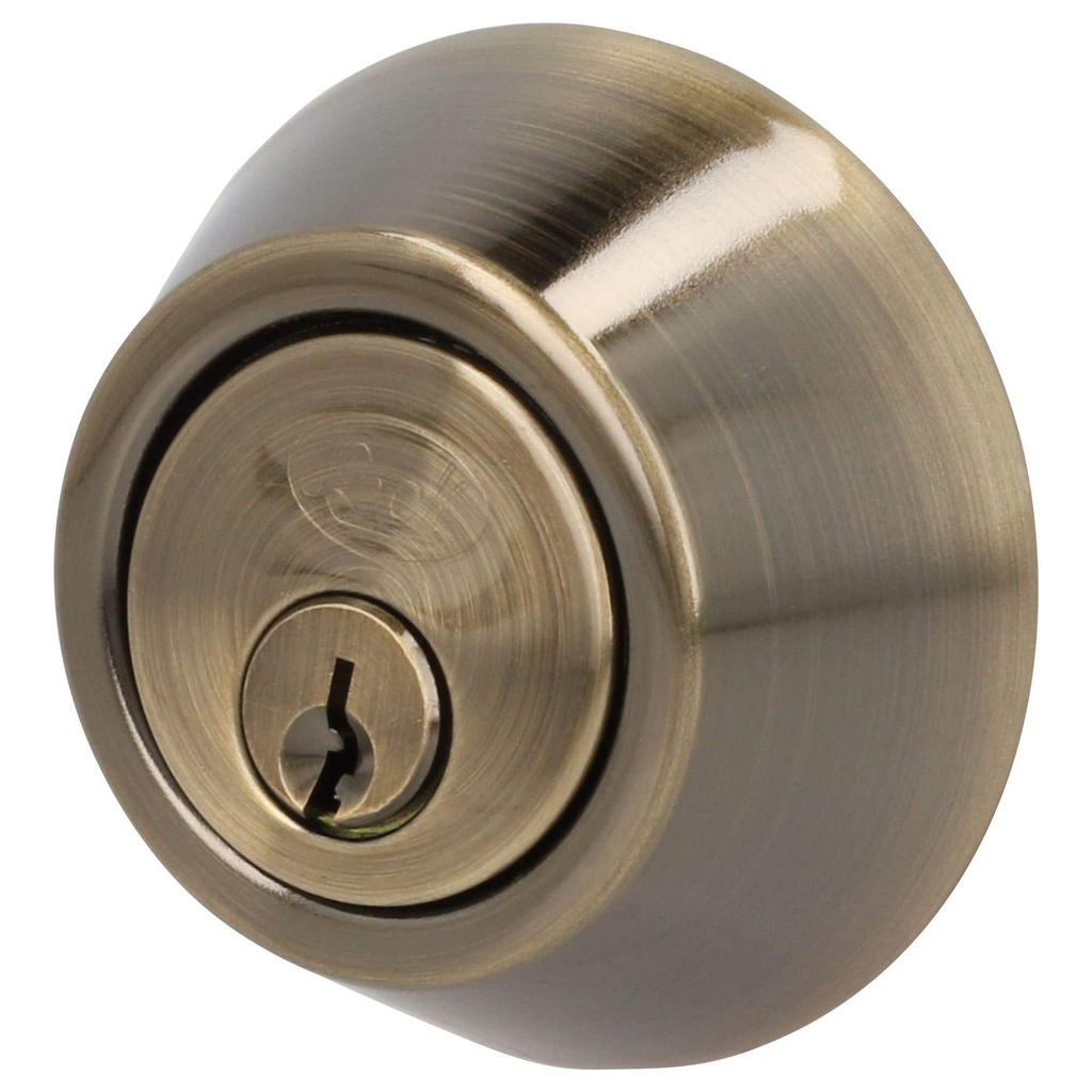 Cerrojo residencial función doble, latón antiguo, llave estándar, blíster Lock