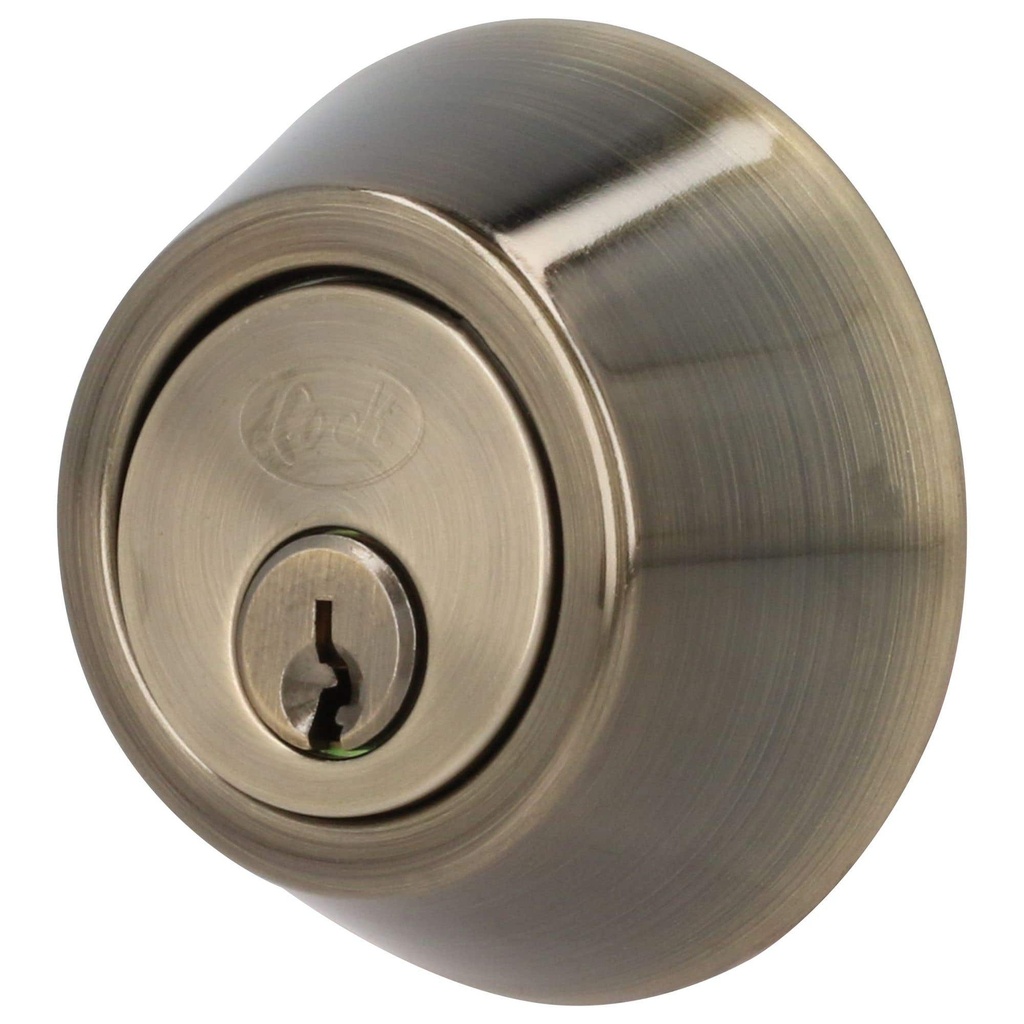 Cerrojo residencial función sencilla, latón antiguo, llave estándar, blíster Lock