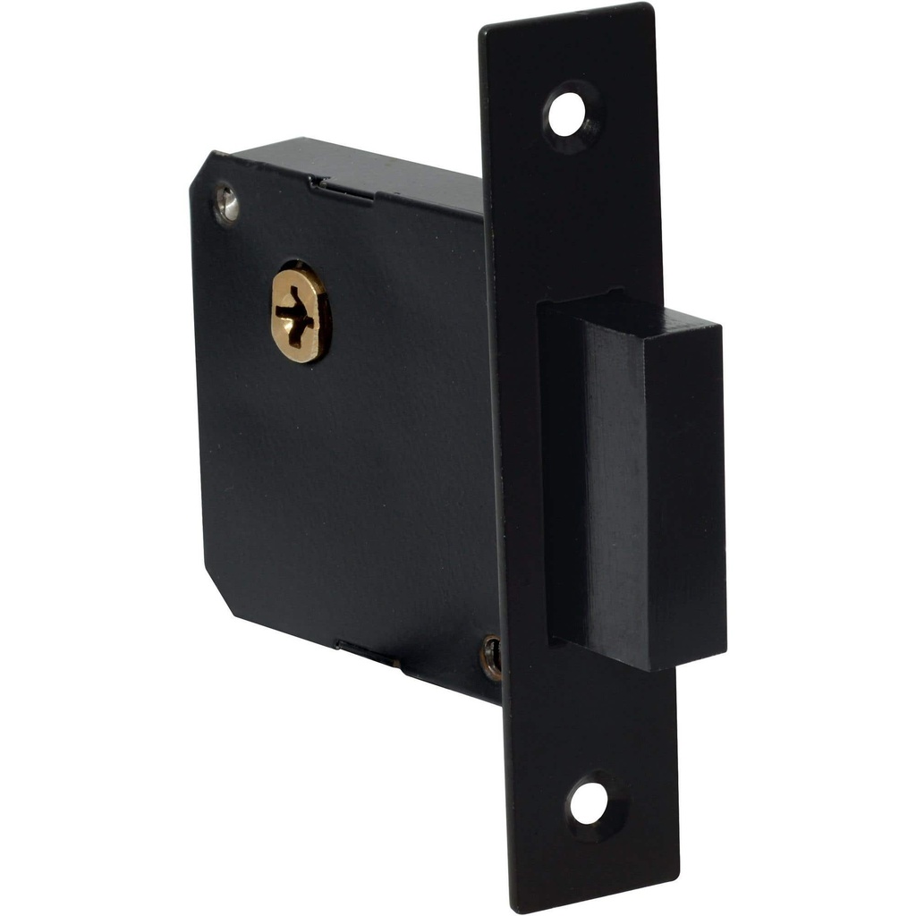 [11CE] Cerrojo para embutir auxiliar, función doble, latón antiguo, llave tetra, en caja Lock