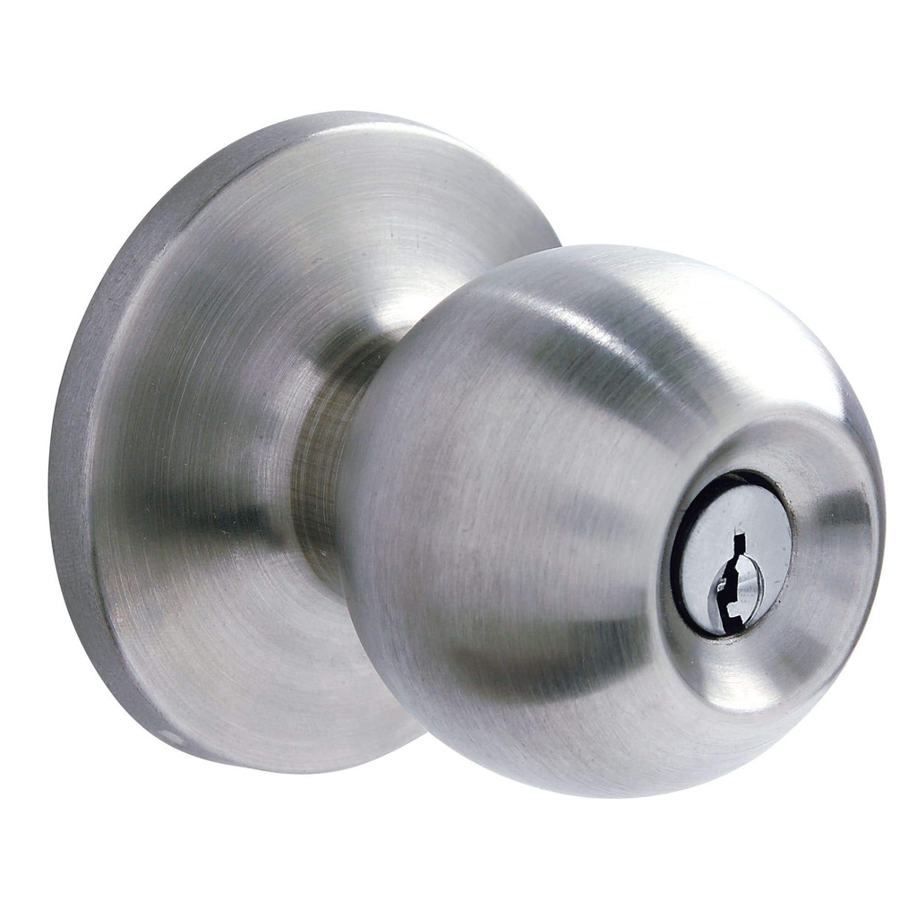 Pomo cilíndrico bola función entrada, acero inoxidable, llave estándar, blíster Prolok