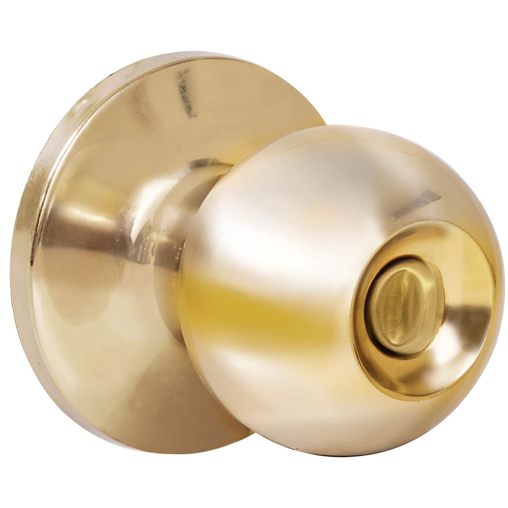 Pomo cilíndrico bola función baño, latón brillante, llave estándar, blíster Prolok