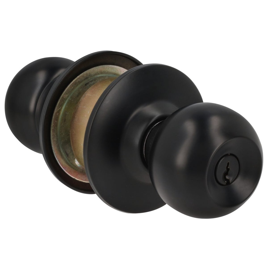 Pomo cilíndrico bola función recámara, acero negro, llave estándar Prolok