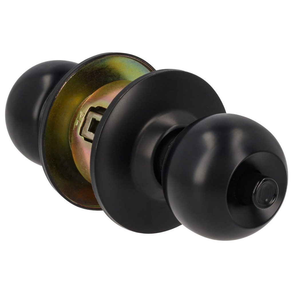 Pomo cilíndrico bola función baño, acero negro, llave estándar Prolok