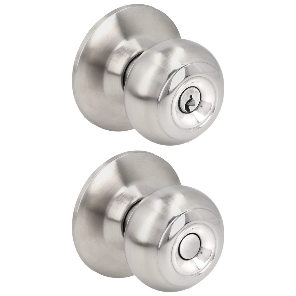 Pomo cilíndrico ovalado para constructora función entrada, acero inoxidable, llave std, cj Prolok