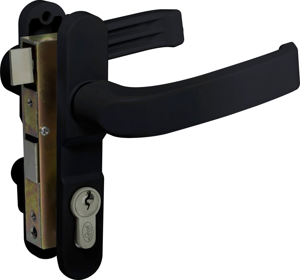 Cerradura Euro para puerta de aluminio función doble, negro, llave estándar Lock
