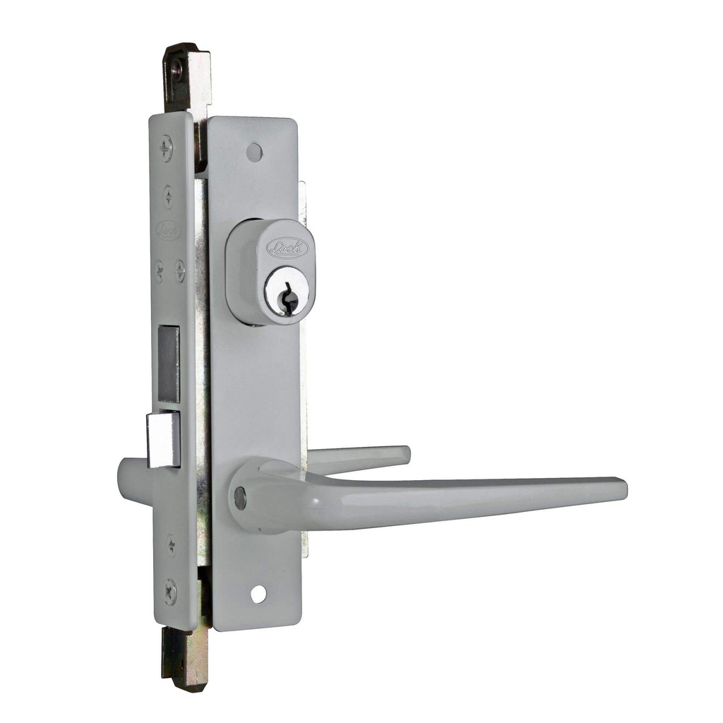 Cerradura clásica para puerta de aluminio función doble, gris, llave estándar Lock