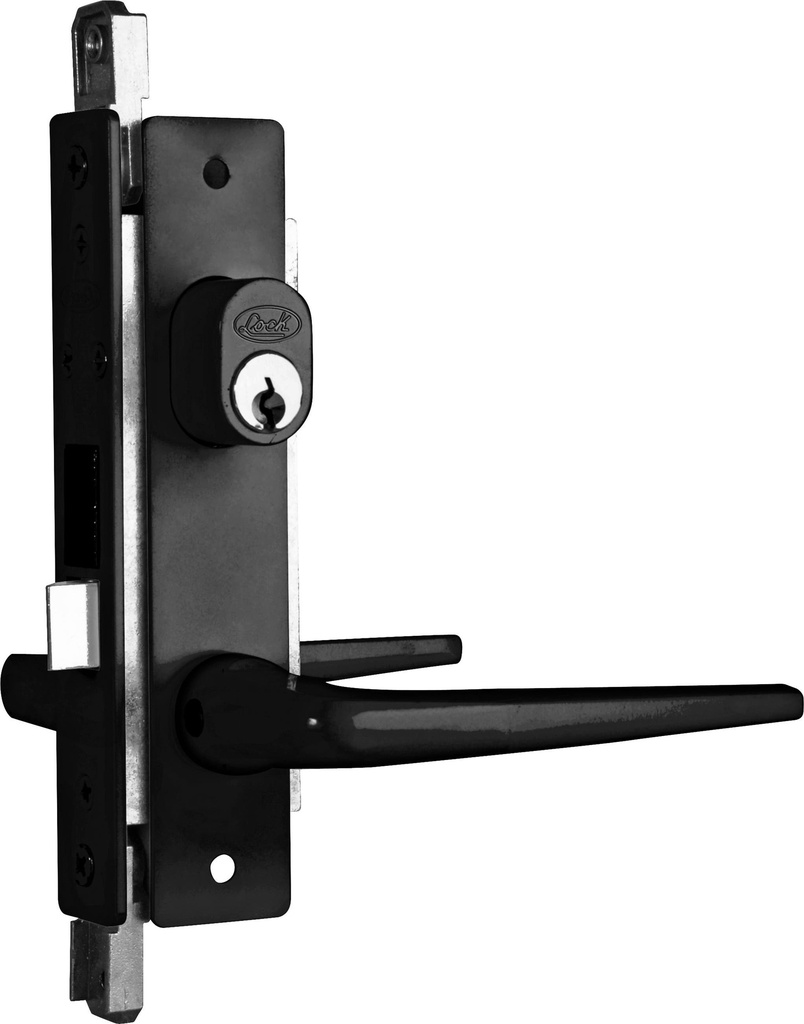 Cerradura clásica para puerta de aluminio función sencilla, negro, llave estándar Lock