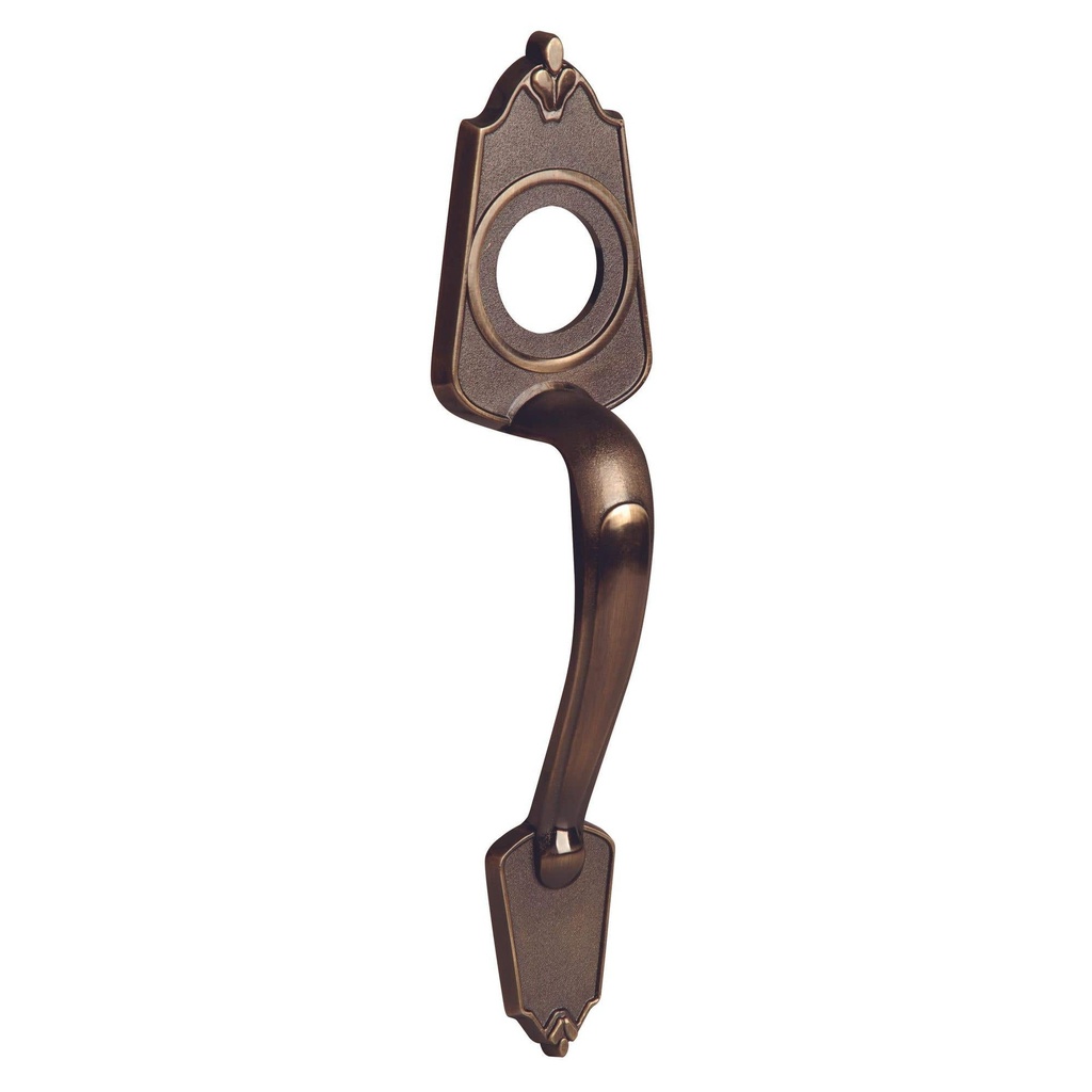 [LJ77LA] Jaladera para cerradura de sobreponer, latón antiguo, en caja Lock