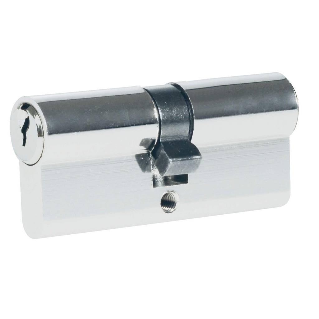 Cilindro europeo 70 mm función sencilla, níquel satinado, llave de puntos, en caja Lock