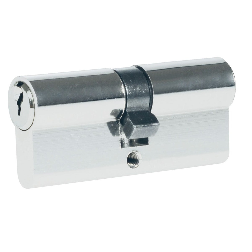 Cilindro europeo 70 mm función doble, níquel satinado, llave estándar, en caja Lock