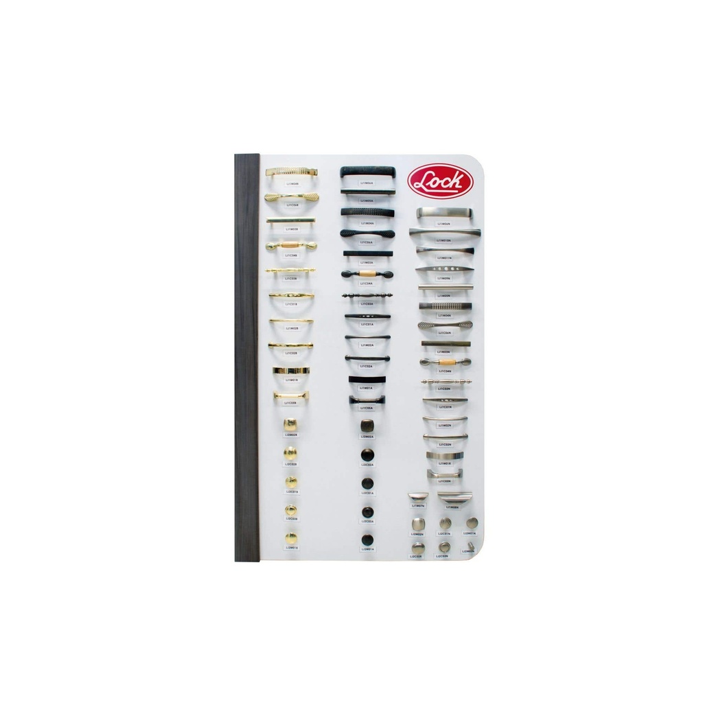 Exhibidor con 51 jaladeras Lock