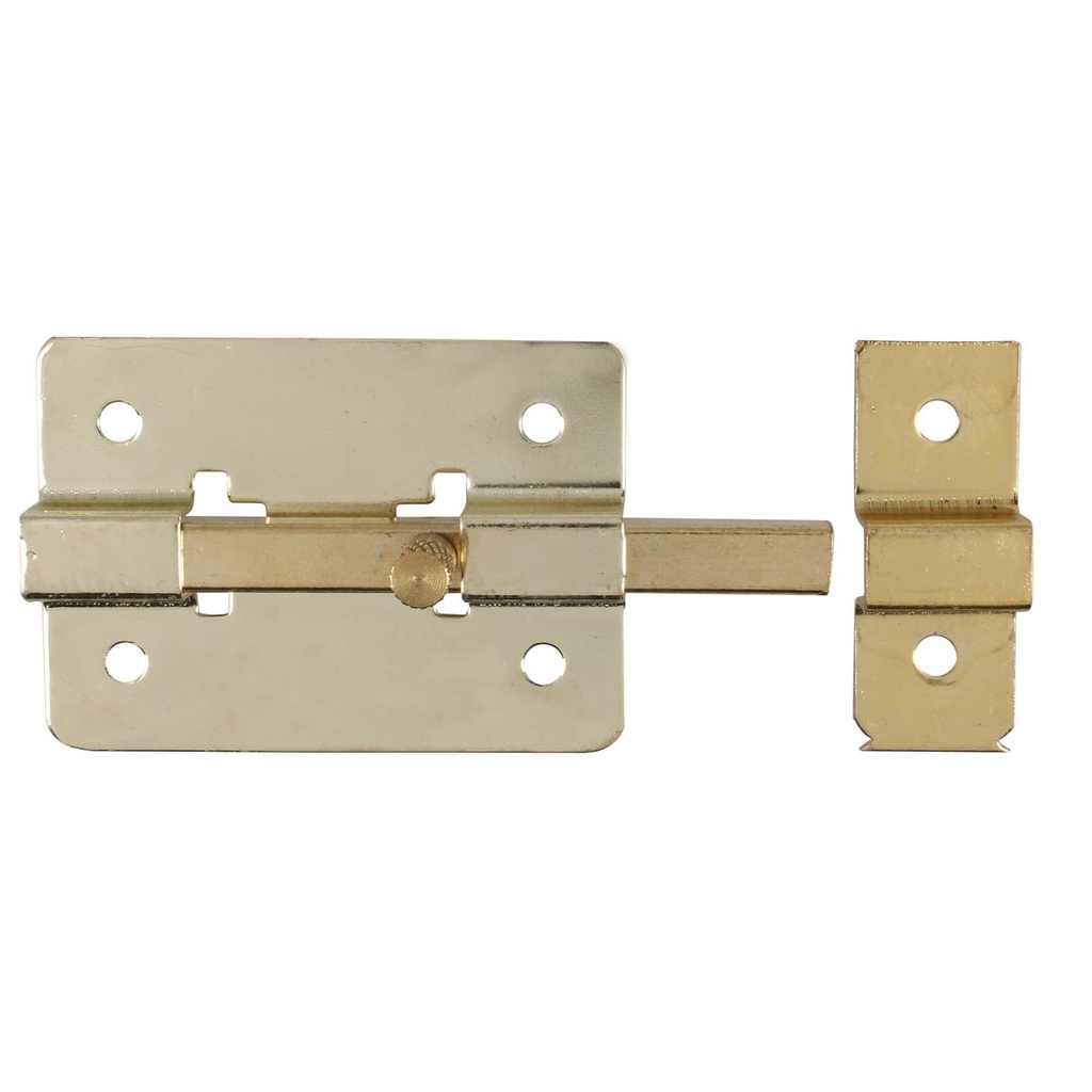 Pasador de sobreponer de barra latón brillante 8 cm Lock