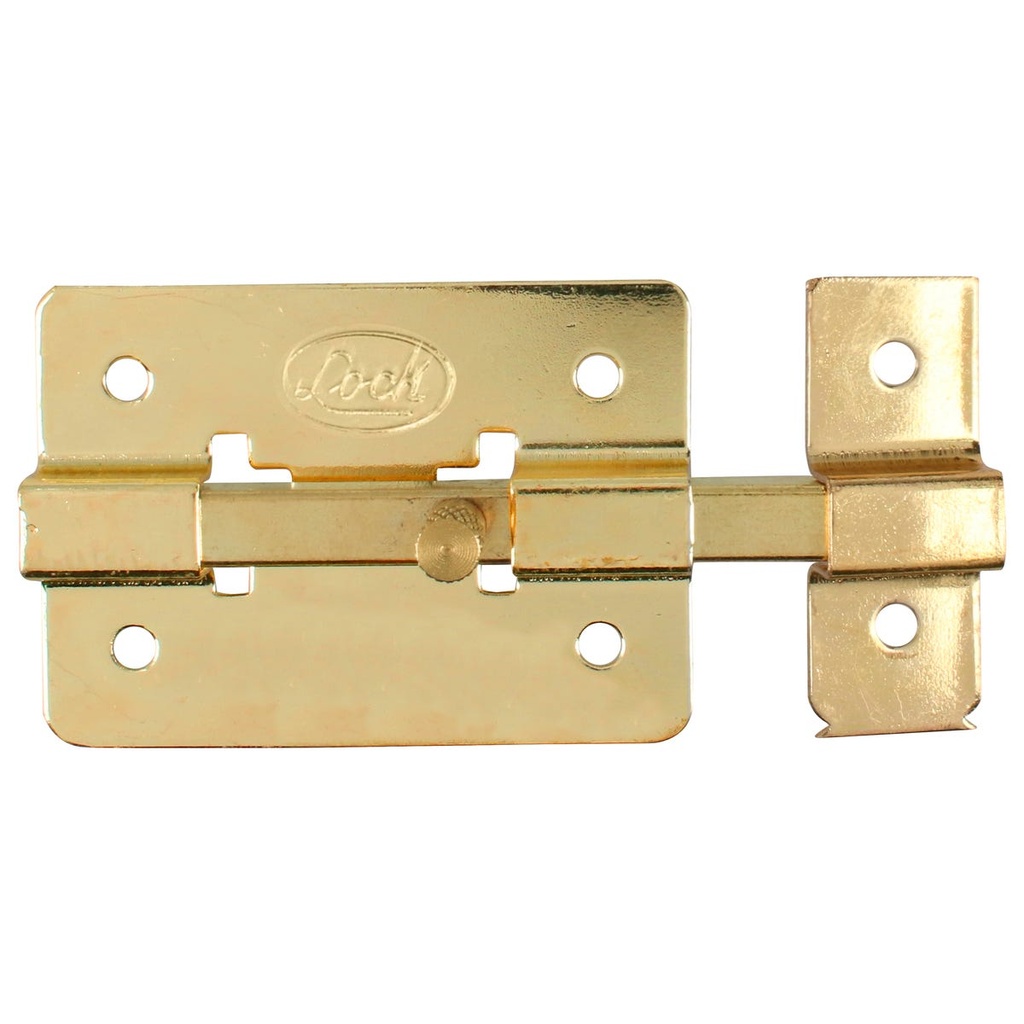 Pasador de sobreponer de barra latón brillante 10 cm Lock