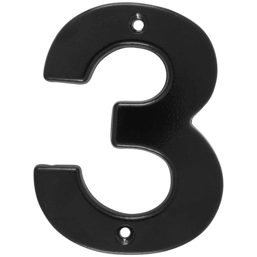 Número 3 bold 4" negro Lock
