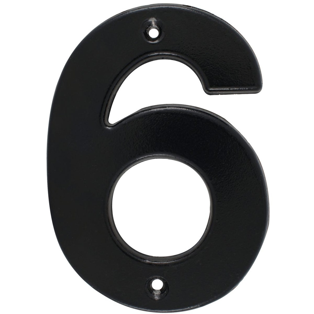 Número 6 bold 4" negro Lock
