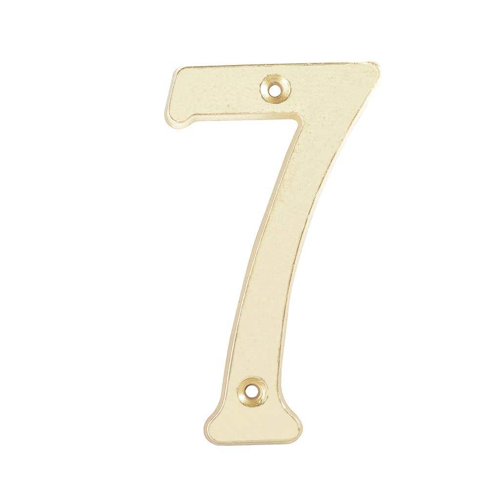 Número 7 slim 4" latón brillante Lock