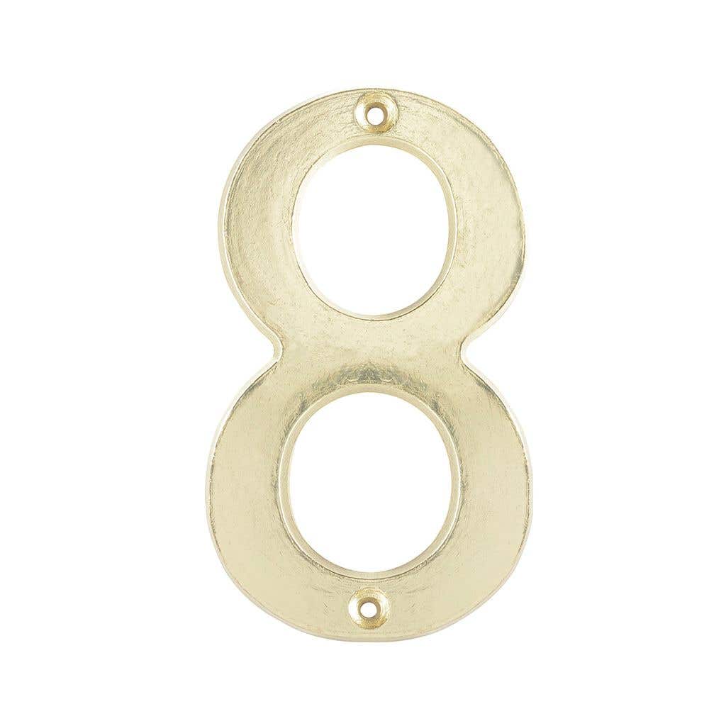 Número 8 slim 4" latón brillante Lock