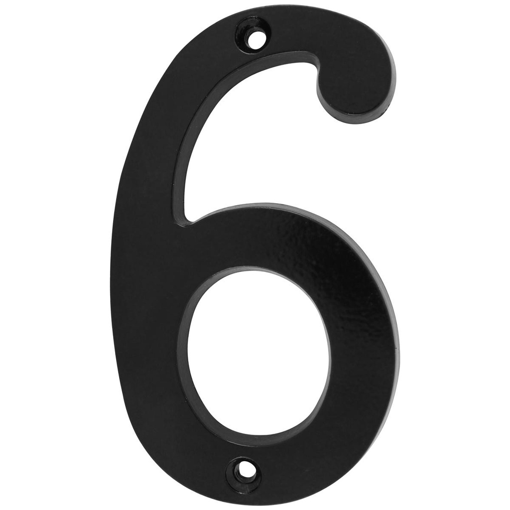 Número 6 slim 4" negro Lock