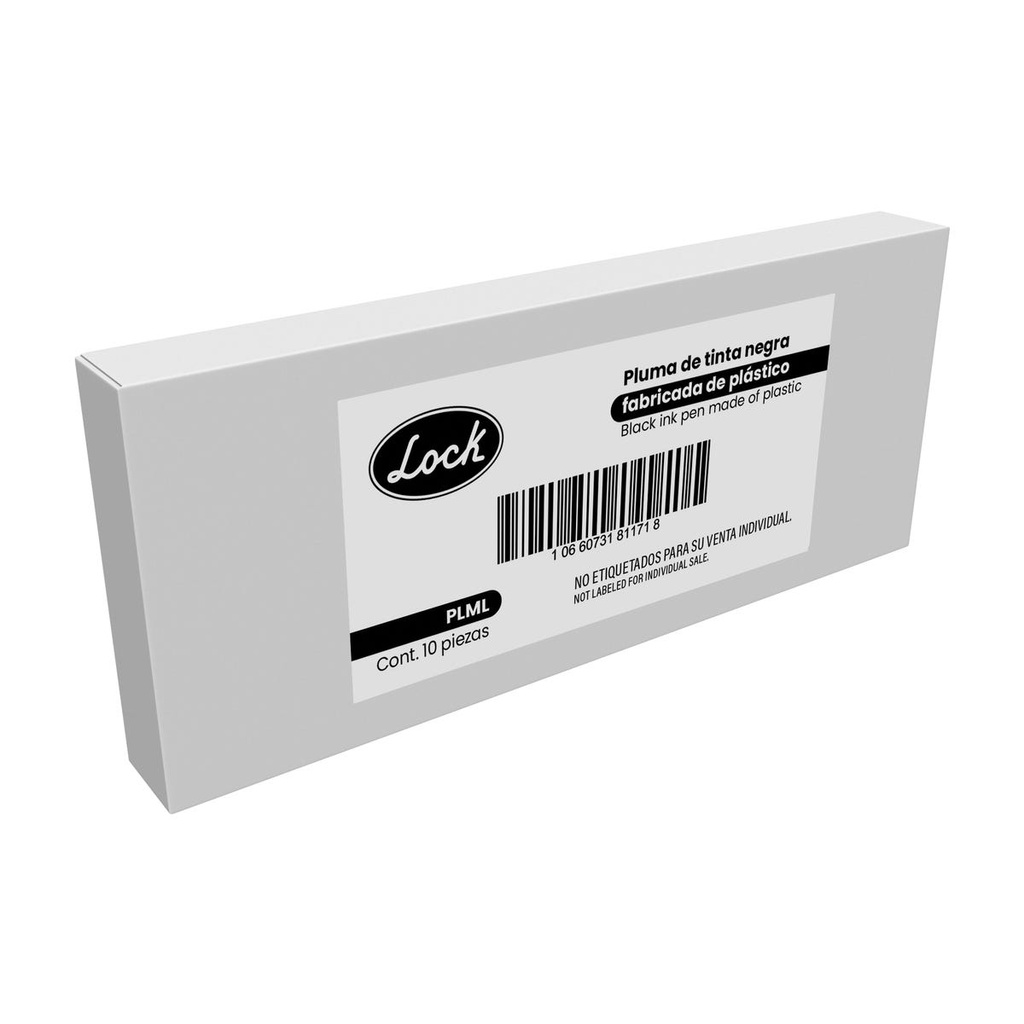 Pluma de tinta negra punto medio de plástico Lock