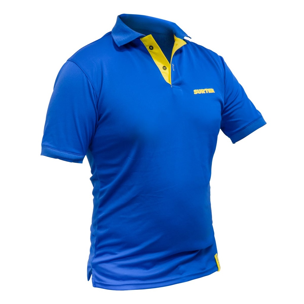 [PFL] Playera tipo polo dry fit para caballero color azul talla L Surtek