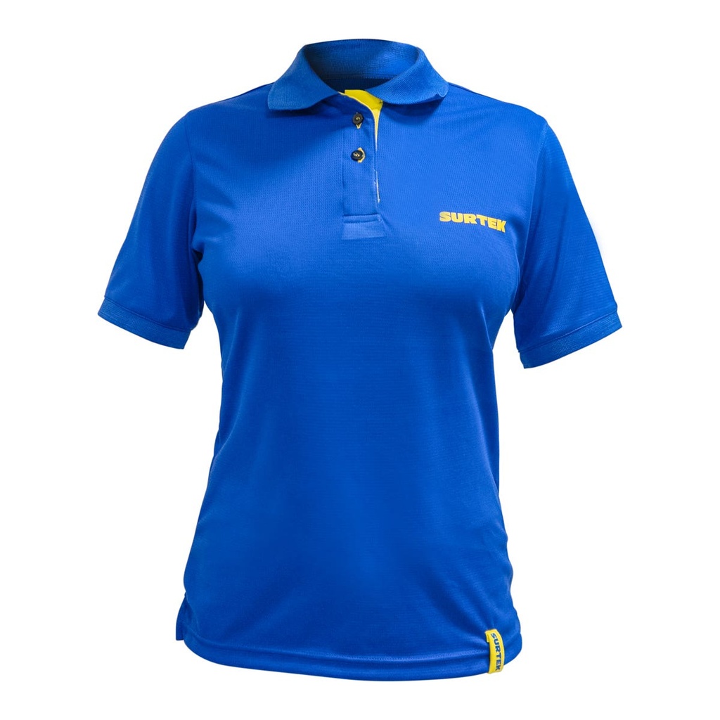 [PDFS] Playera tipo polo dry fit para dama color azul talla CH Surtek