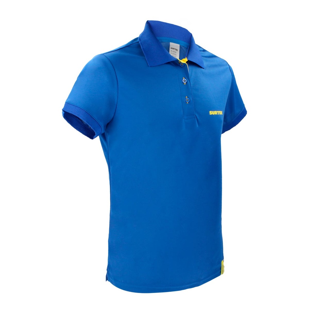 [PDFM] Playera tipo polo dry fit para dama color azul talla M Surtek