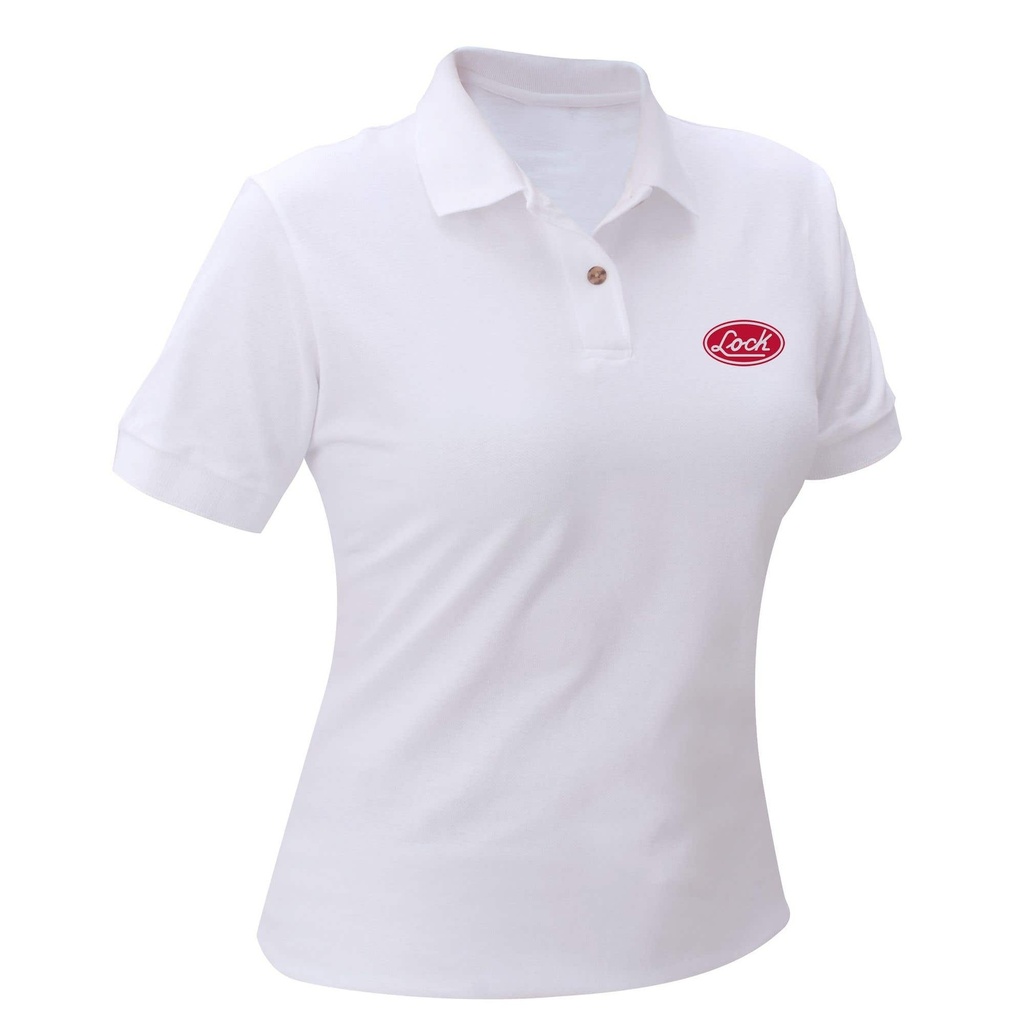 [LPODBM] Playera tipo polo para dama color blanco talla M Lock