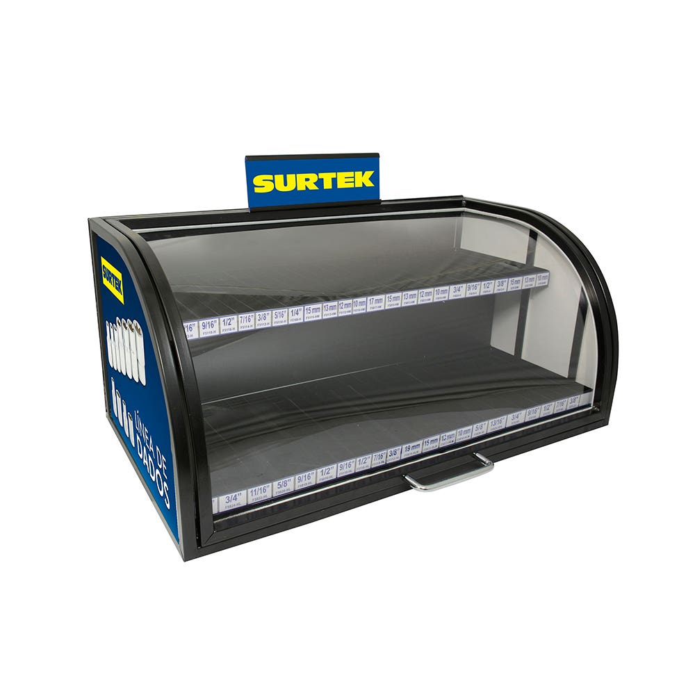 Rack despachador de mostrador para dados 63.5 cm x 30.5 cm x 32.3 cm Surtek