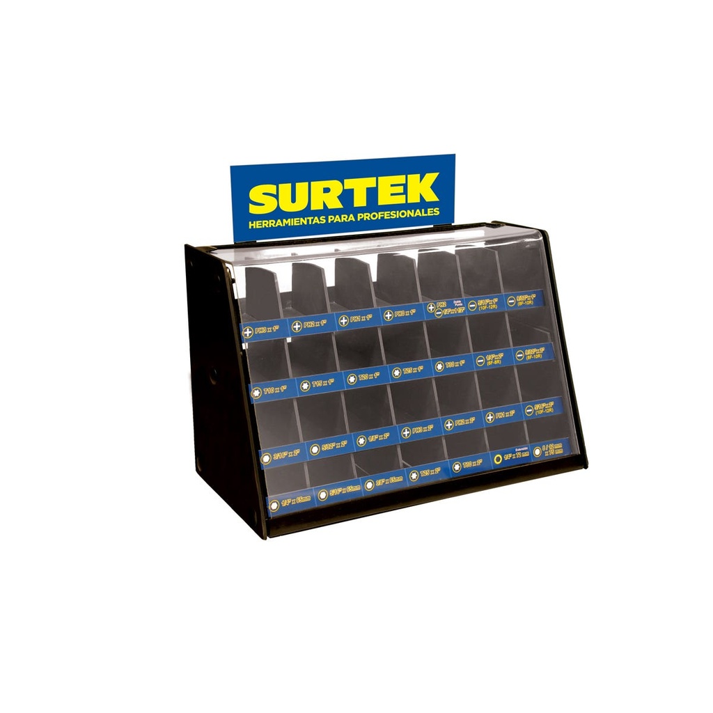 [EXPUNTA] Rack despachador de mostrador para puntas intercambiables 19.5 cm x 38 cm x 24.6 cm Surtek