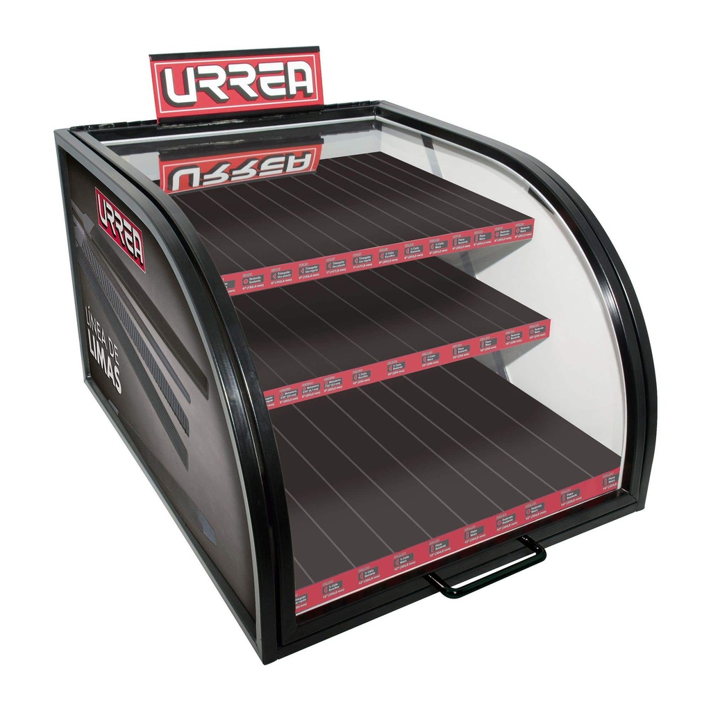 Exhibidor de mostrador para limas 43 cm x 40 cm x 37 cm Urrea