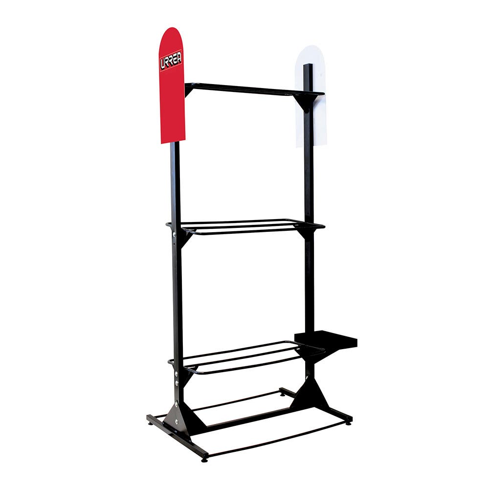 [RPODVER] Exhibidor de piso vertical para 3 podadoras y accesorios 86.5 cm x 60 cm x 193 cm Surtek