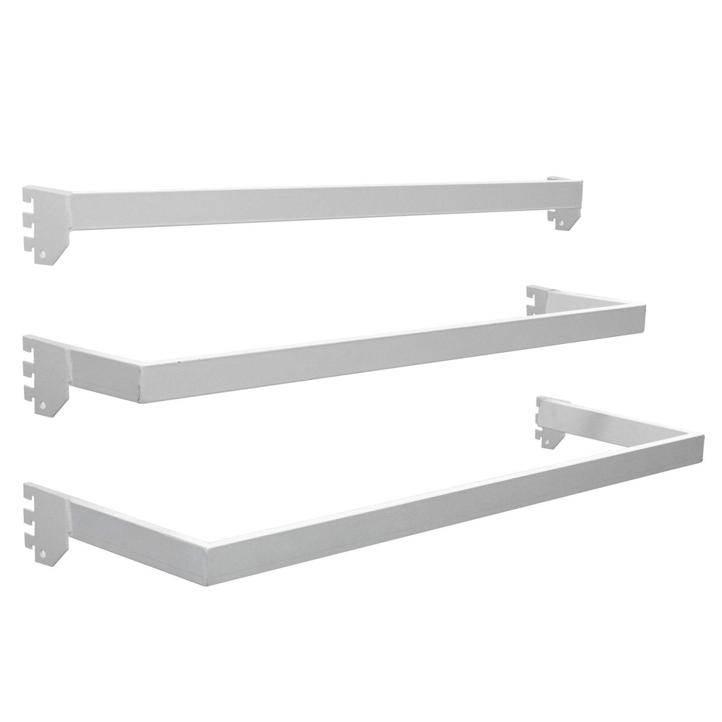 [JBARC] Juego de barras para cabecera de góndola 84.5 cm x 5 x 28 cm, 3 piezas color blanco Urrea