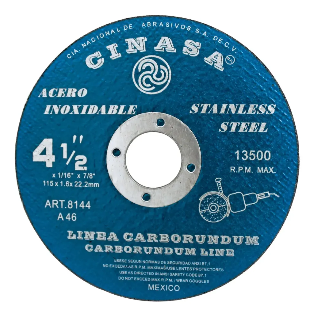 Disco de corte 4 1/2" x 1/16" plano Cinasa