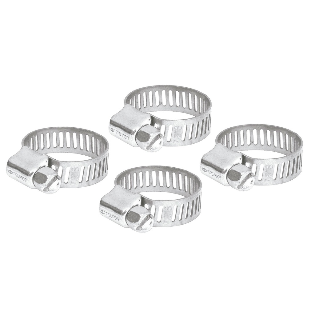 Bolsa c/4 abrazaderas sin fin # 4, 3/8 - 5/8", Truper