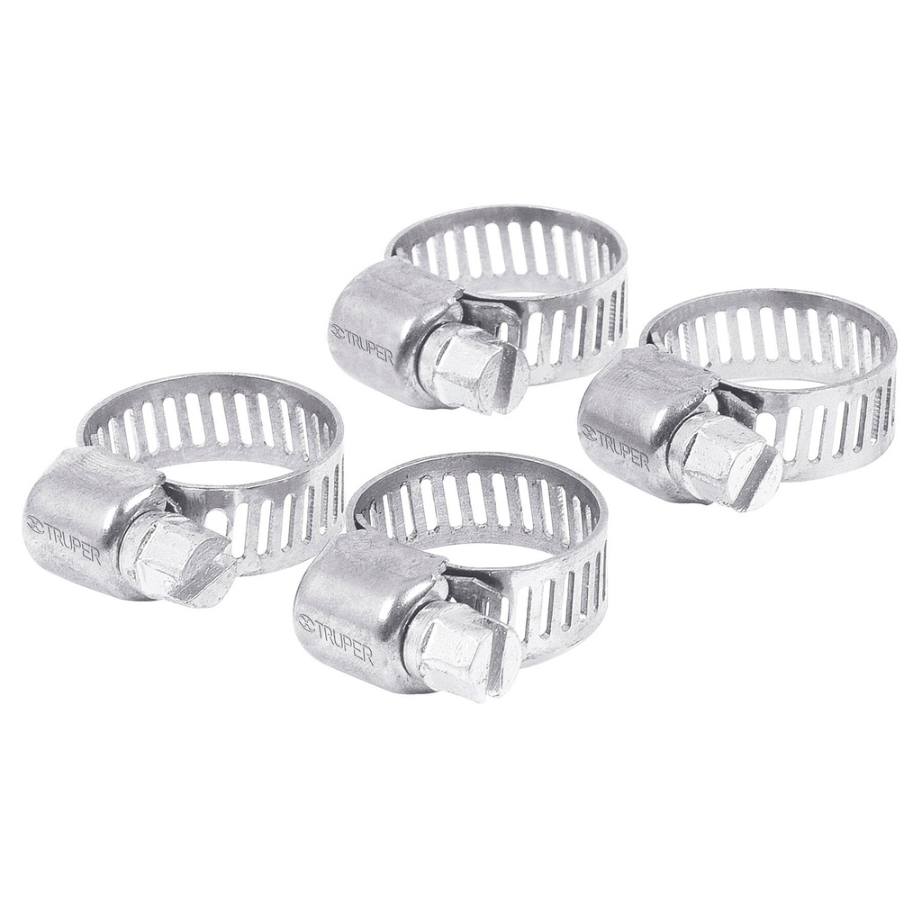 Bolsa c/4 mini abrazaderas sin fin # 6, 1/2 - 3/4", Truper