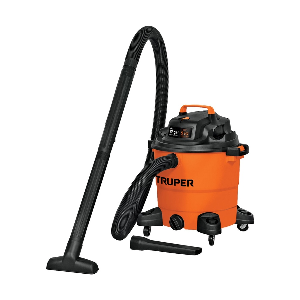 Aspiradora de sólidos y líquidos, 12 gal, plástica, Truper