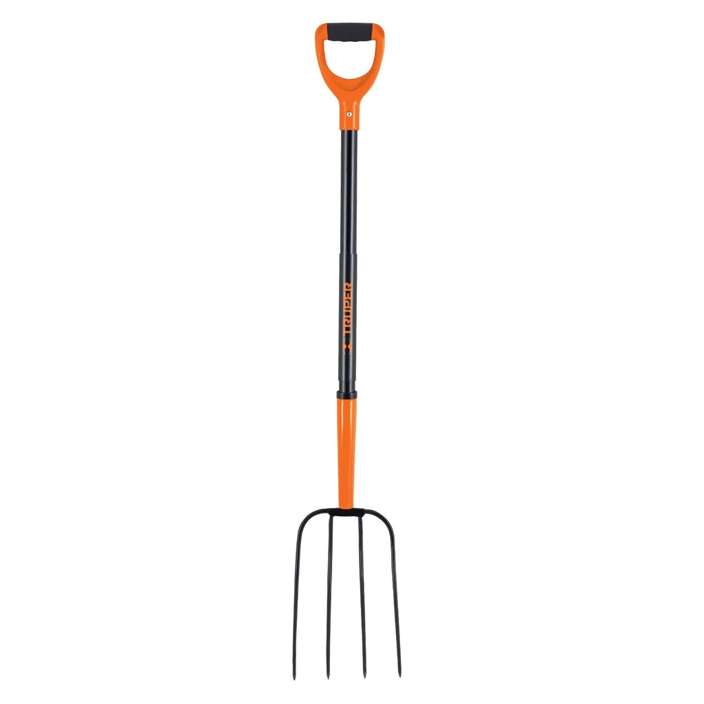 Bieldo para paja, 4 dientes, mgo de acero 37",puño"Y" TRUPER