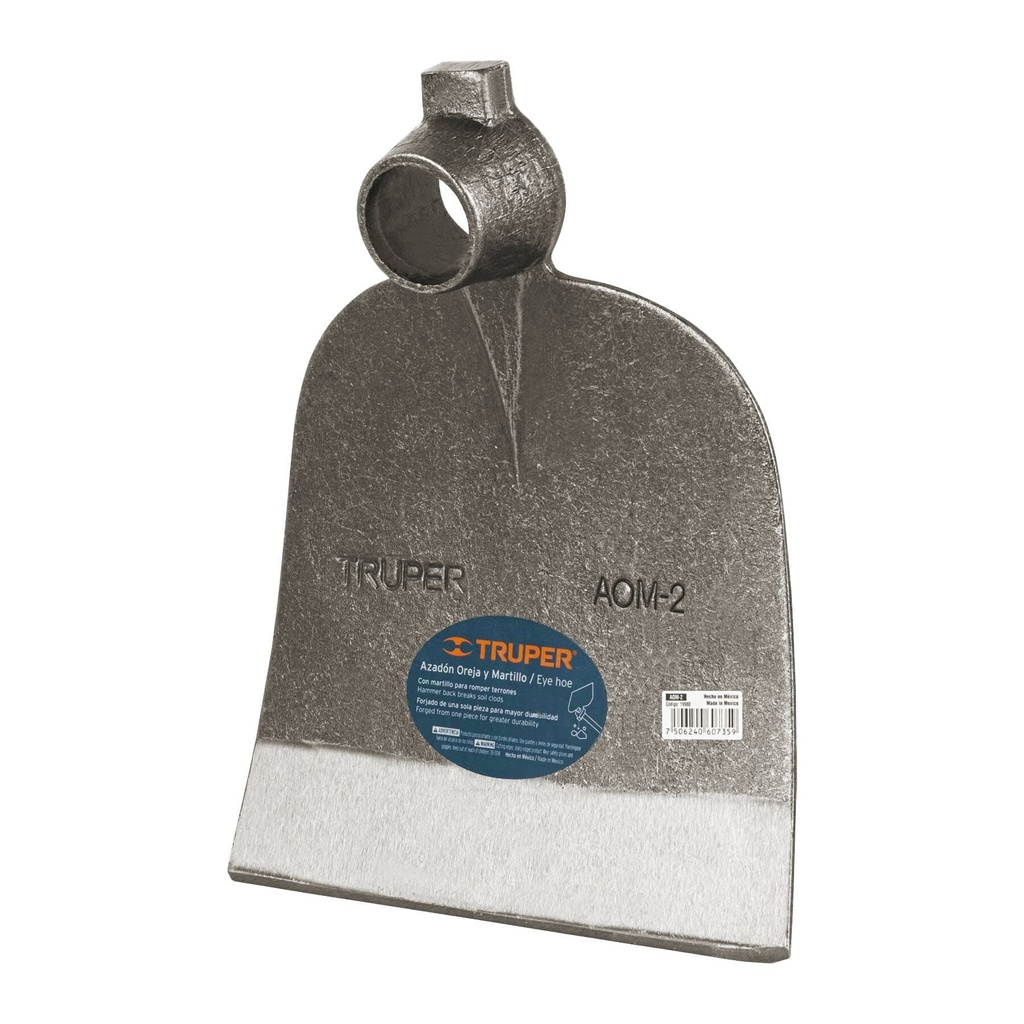 Azadón oreja y martillo No. 2 de 2.8 lb, sin mango, TRUPER