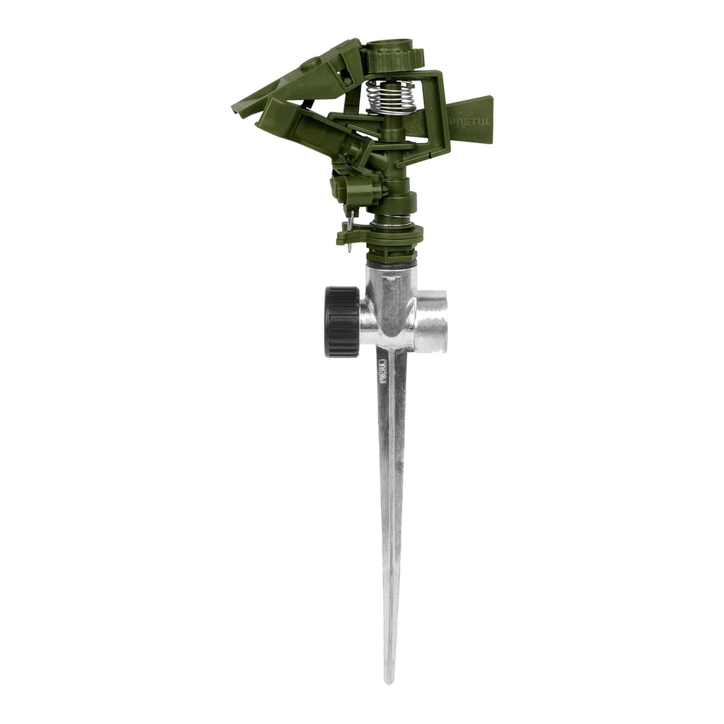[ASVE-11X] Aspersor plástico 11' dos vías estaca metálica verde, PRETUL