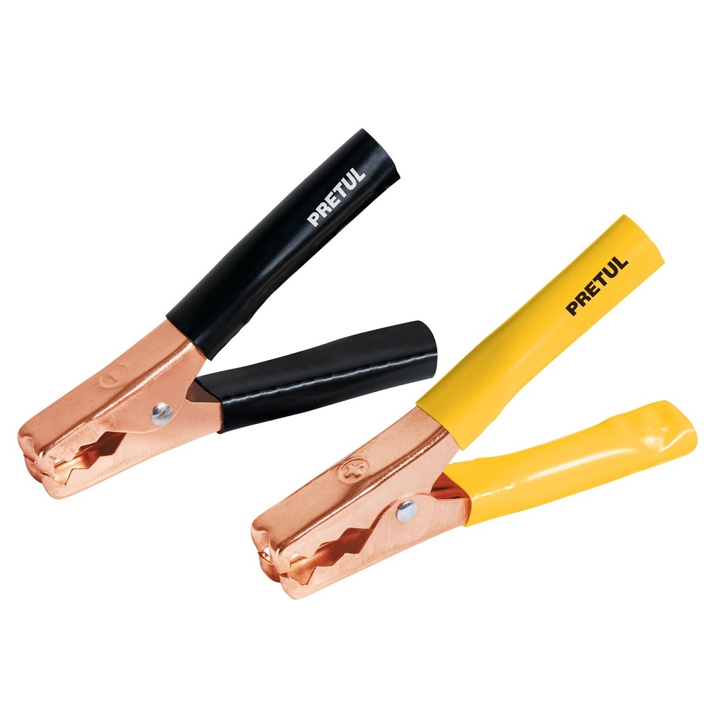 Caballete con 2 caimanes para cables pasa corriente, Pretul