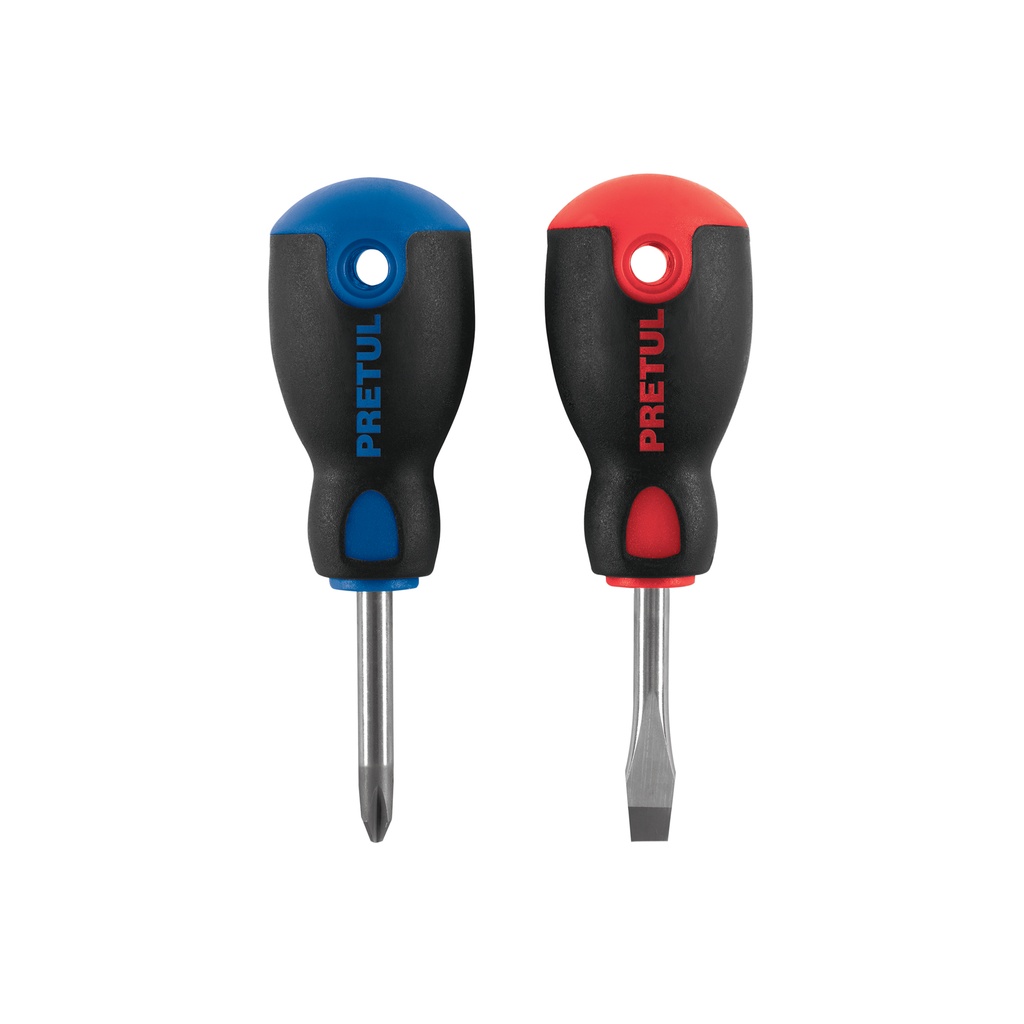 [JDT-2BP] Dúo de desarmadores 1/4' x 1-1/2' mango Comfort Grip, PRETUL