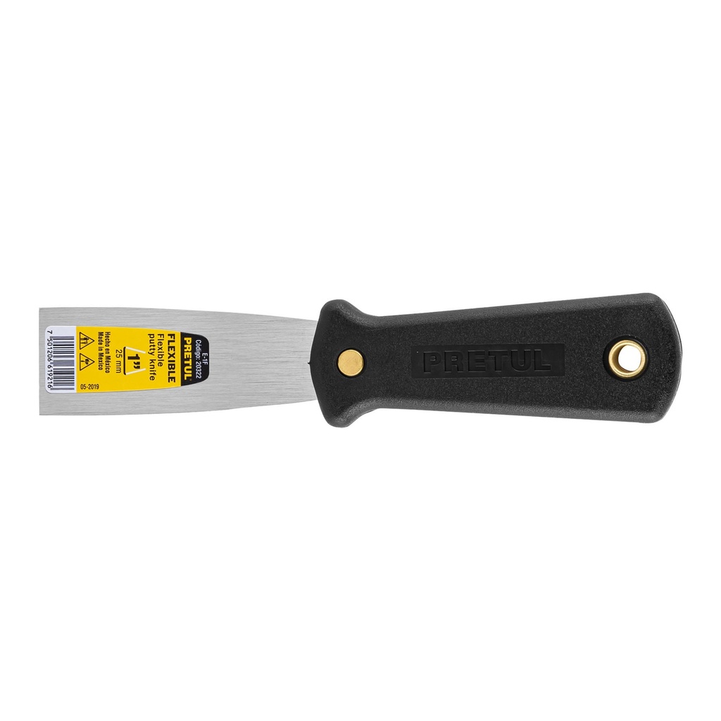 [E-1F] Espátula flexible 1" con mango de plástico, Pretul