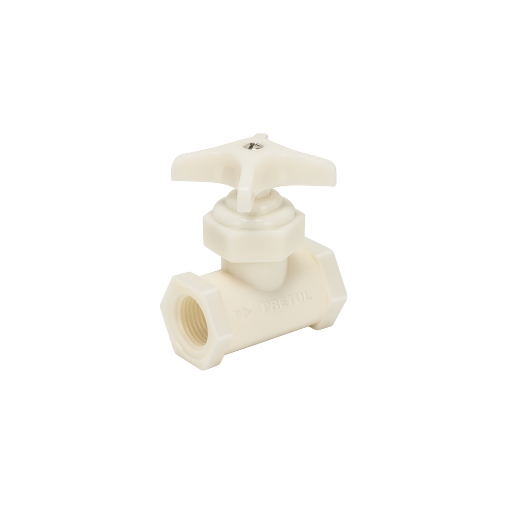 Válvula globo de ABS 1/2" roscable, Pretul