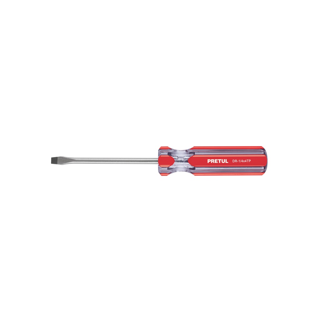 [DR-1/4X4TP] Desarmador plano 1/4 x 4" mango de PVC, Pretul