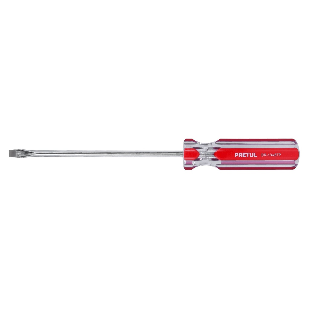 [DR-1/4X6TP] Desarmador plano 1/4 x 6" mango de PVC, Pretul
