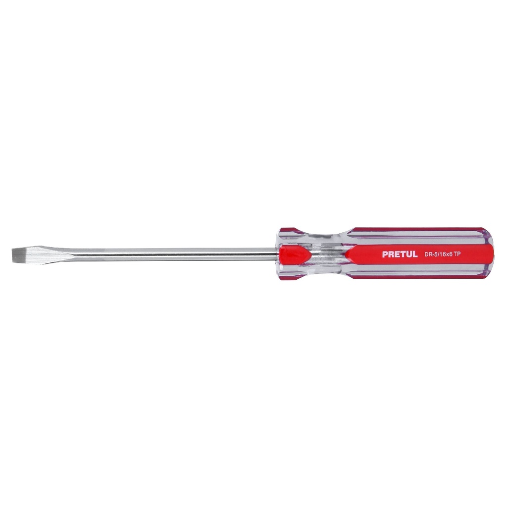 [DR-5/16X6TP] Desarmador plano 5/16 x 6" mango de PVC, Pretul