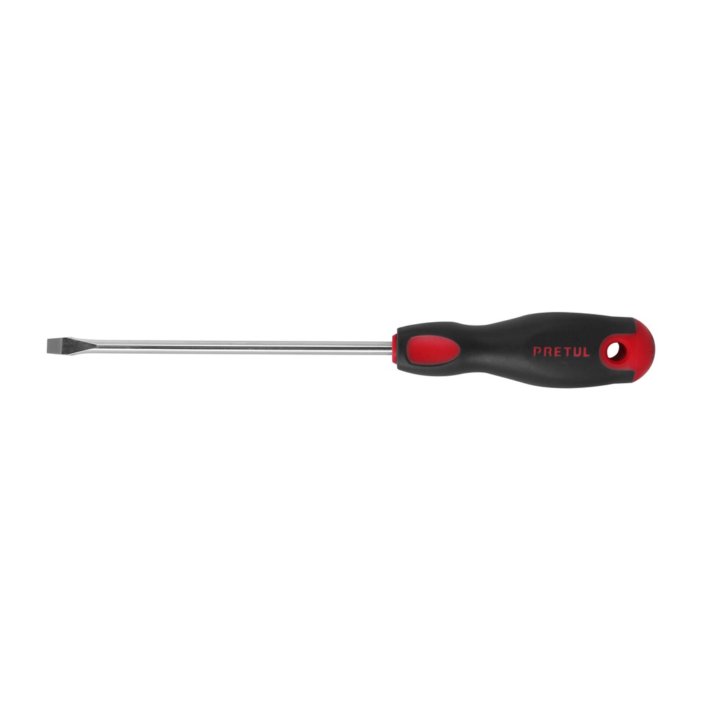 Desarmador plano 1/4' x 6'mango Comfort Grip, PRETUL