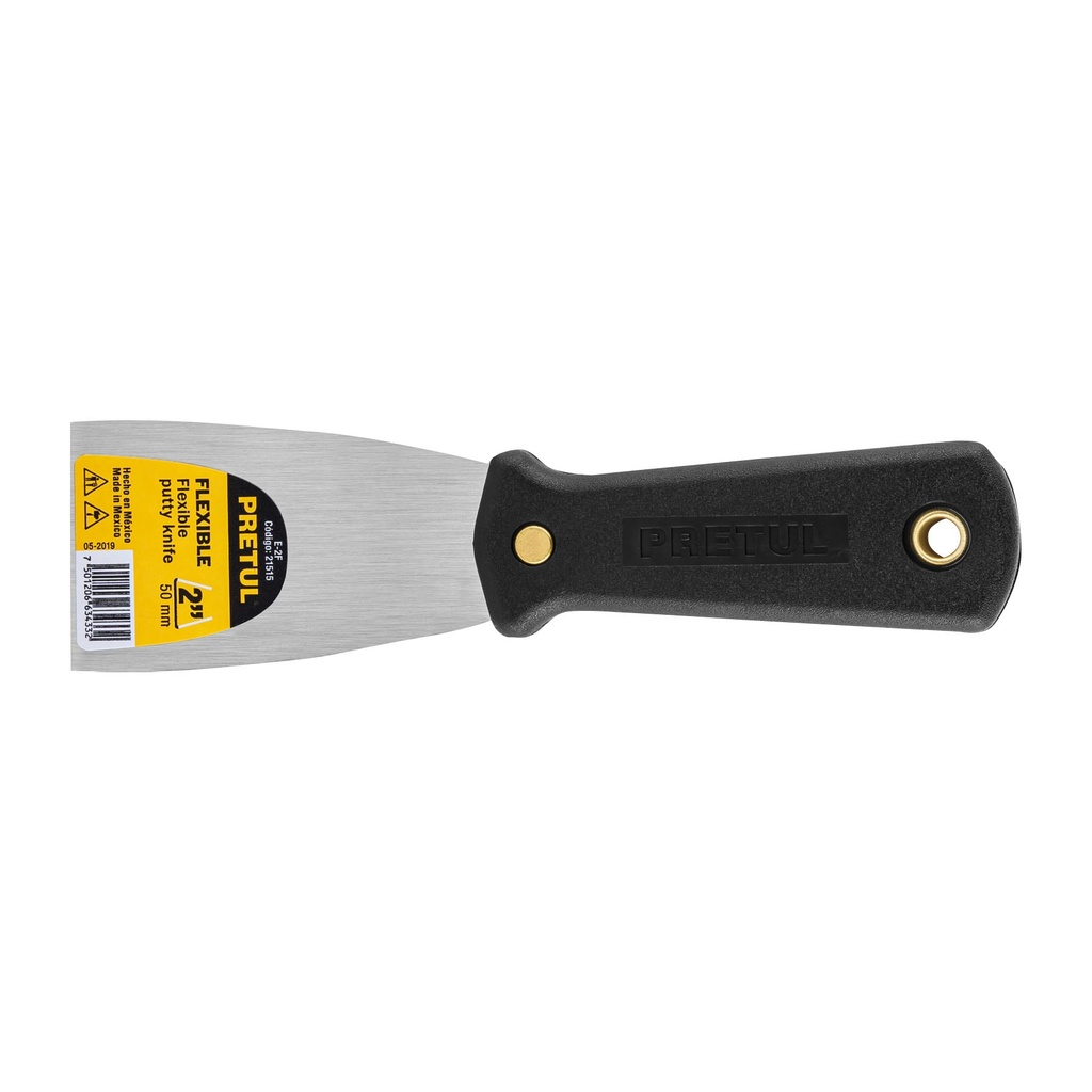 [E-2F] Espátula flexible 2" con mango de plástico, Pretul